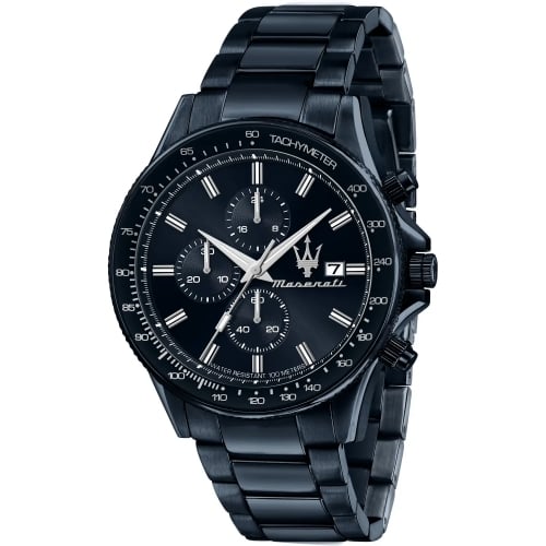  Shop Authentic Maserati SFIDA Chronograph Blue Dial Blue Steel Strap Watch For Men - R8873640023 - Luxxuri