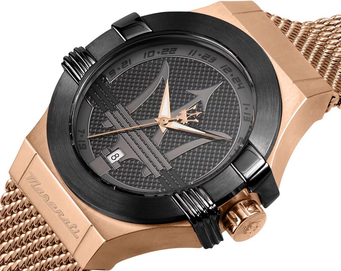  Shop Authentic Maserati Potenza Classic Black Dial Rose Gold Mesh Bracelet Watch For Men - R8853108009 - Luxxuri