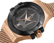  Shop Authentic Maserati Potenza Classic Black Dial Rose Gold Mesh Bracelet Watch For Men - R8853108009 - Luxxuri