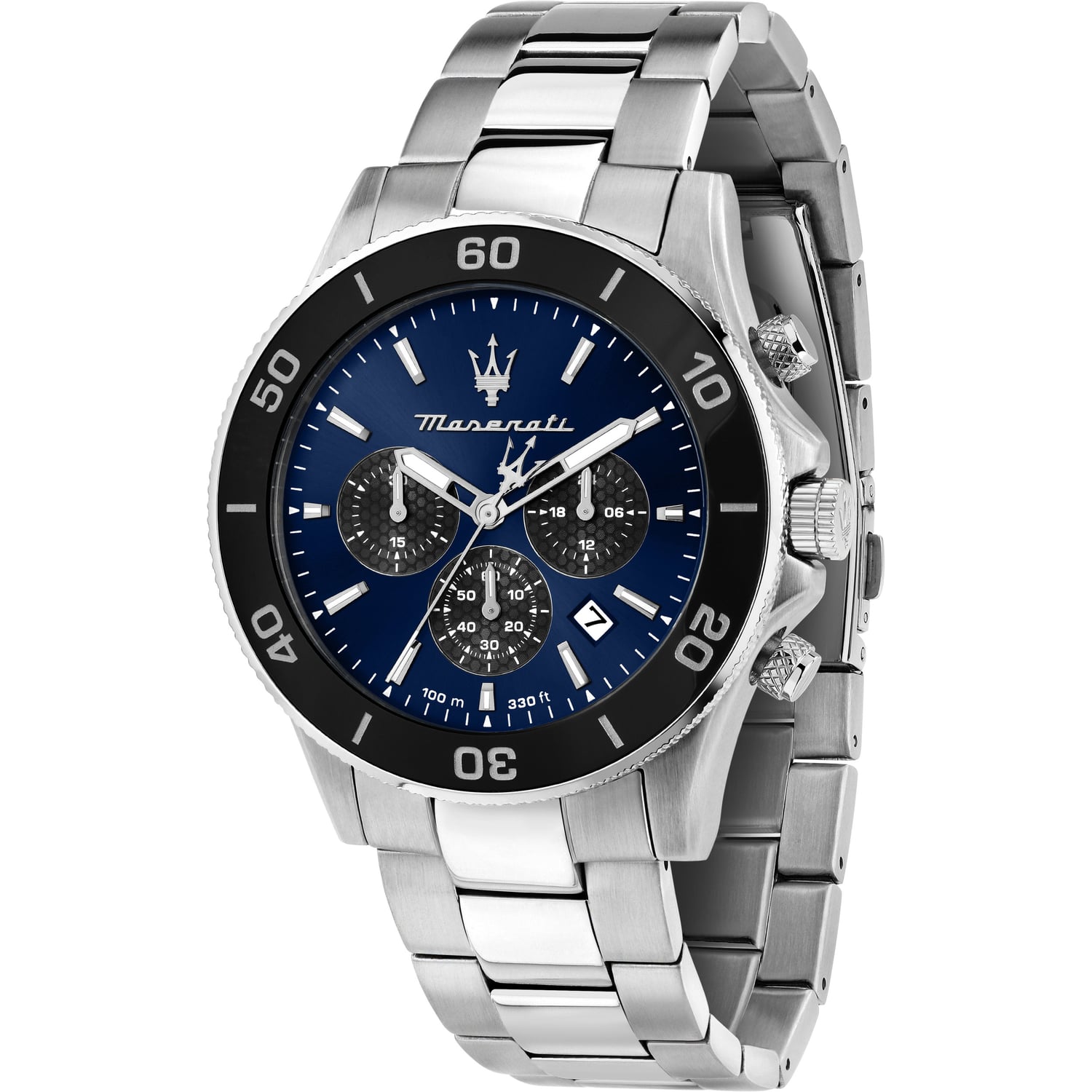  Shop Authentic Maserati Competizione Chronograph Blue Dial Silver Steel Strap Watch For Men - R8873600009 - Luxxuri