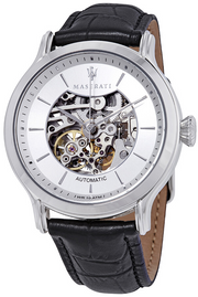  Shop Authentic Maserati Epoca Automatic Skeleton Mechanical Silver Dial Watch For Men - R8821118003 - Luxxuri