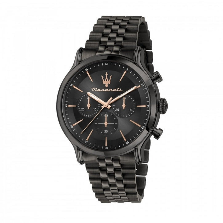  Shop Authentic Maserati Epoca Limited Edition Chronograph Black Dial Black Steel Strap Watch For Men - R8873618019 - Luxxuri