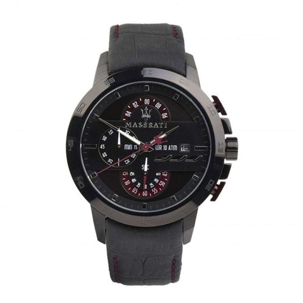  Shop Authentic Maserati Ingegno Chronograph Black Dial Black Leather Strap Watch For Men - R8871619003 - Luxxuri