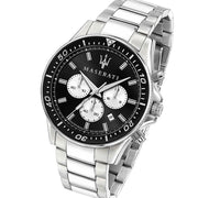  Shop Authentic Maserati SFIDA Chronograph Black Dial Silver Steel Strap Watch For Men - R8873640004 - Luxxuri