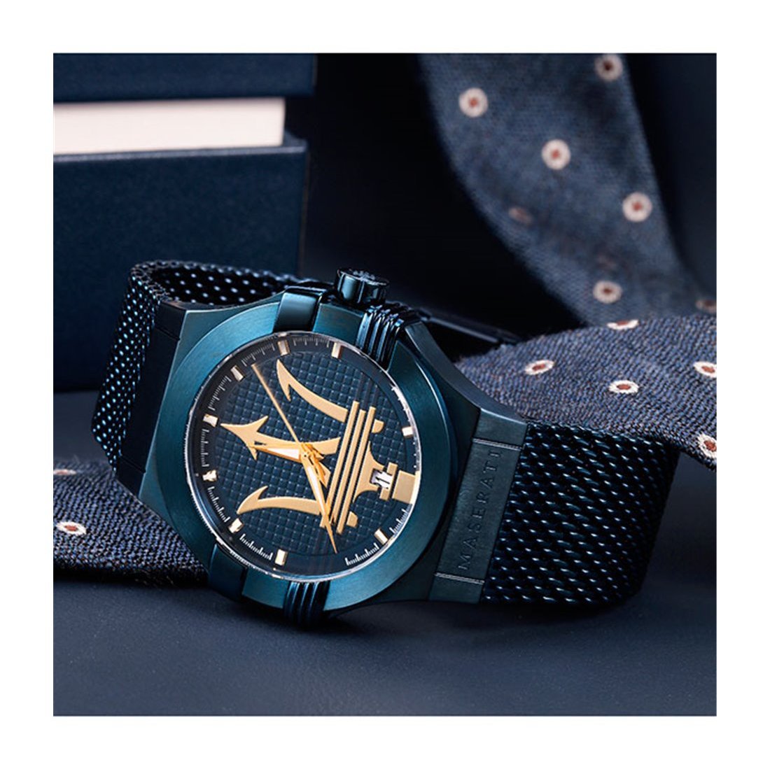  Shop Authentic Maserati Potenza Blue Dial Edition 42mm Mesh Bracelet Watch For Men - R8853108008 - Luxxuri