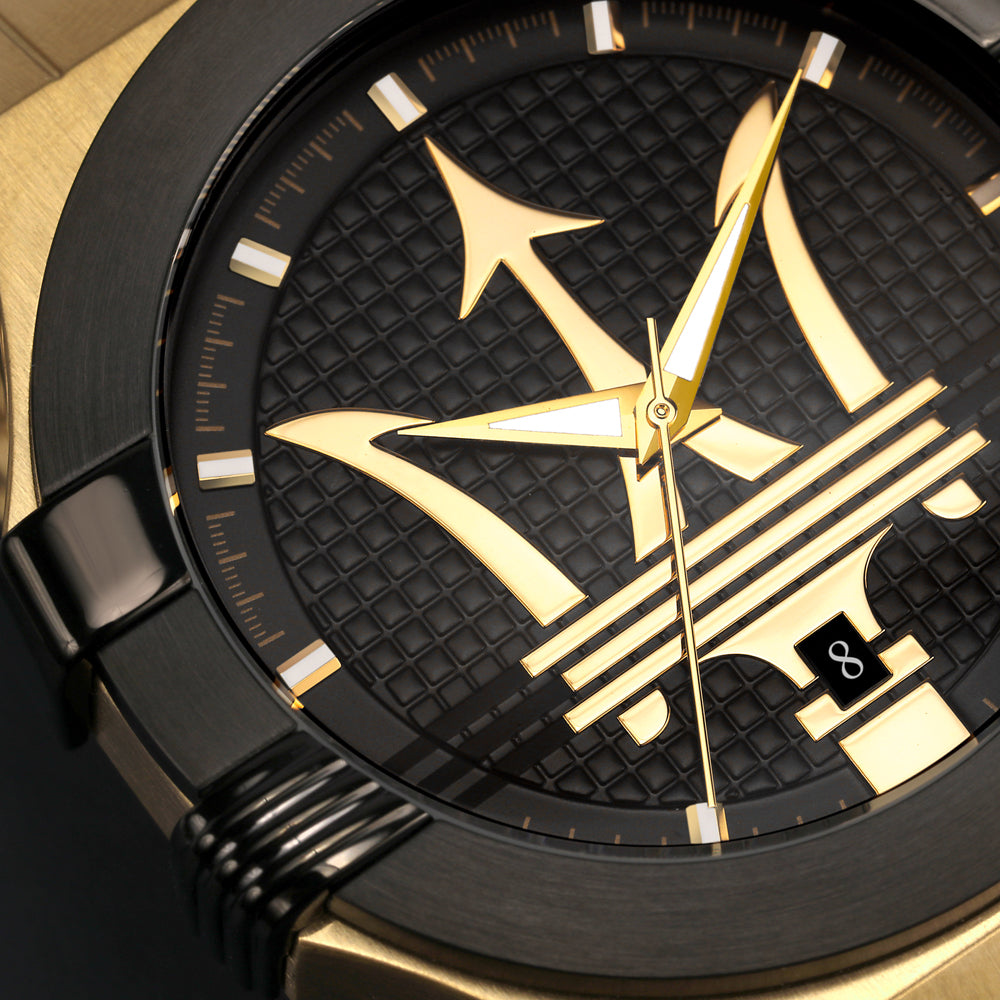  Shop Authentic Maserati Potenza Quartz Black Dial Gold Mesh Bracelet Watch For Men - R8853108006 - Luxxuri