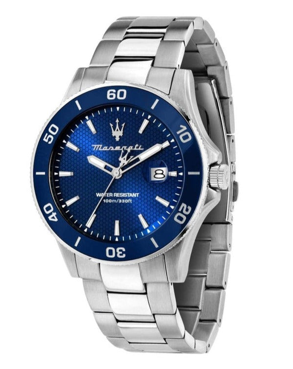  Shop Authentic Maserati Competizione Quartz Blue Dial Silver Steel Strap Watch For Men - R8853100036 - Luxxuri