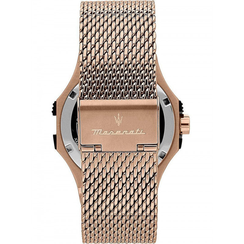  Shop Authentic Maserati Potenza Classic Black Dial Rose Gold Mesh Bracelet Watch For Men - R8853108009 - Luxxuri