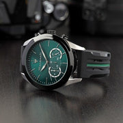  Shop Authentic Maserati Traguardo Chronograph Green Dial Black Silicone Strap Watch For Men - R8871612043 - Luxxuri