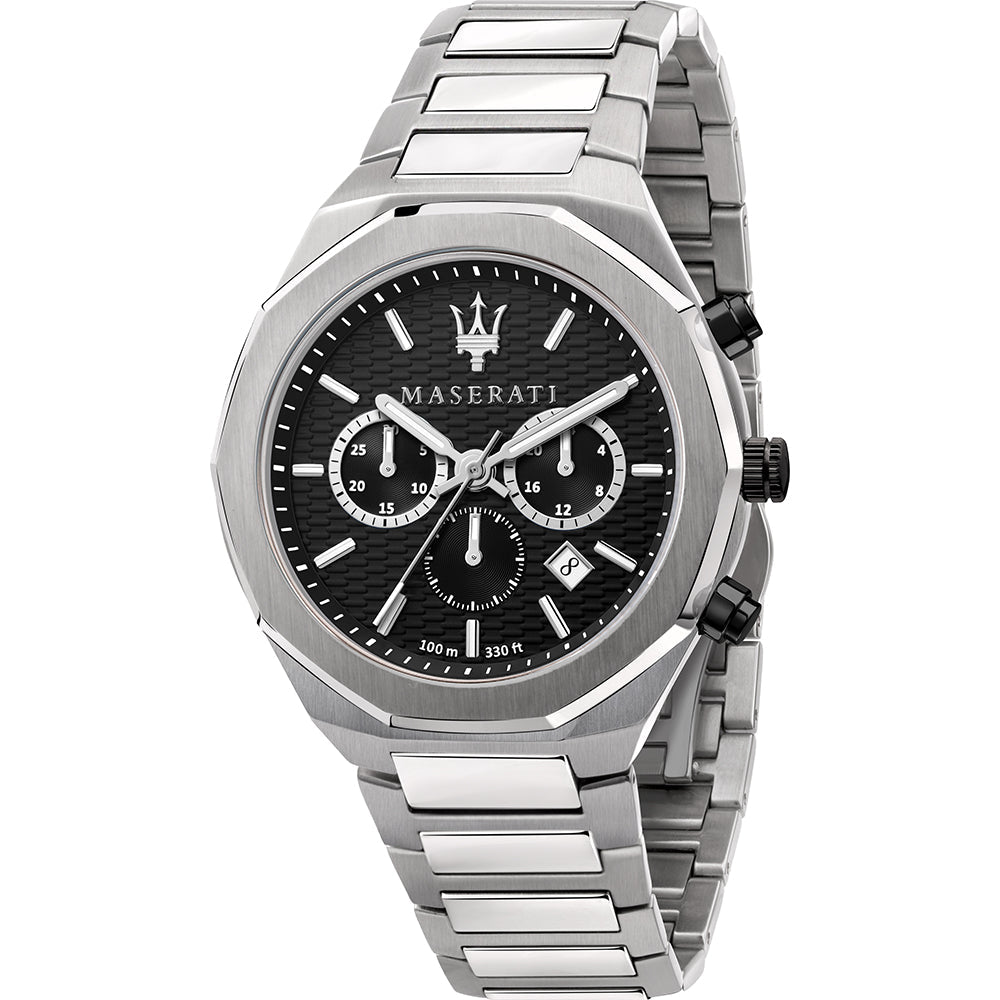 Shop Authentic Maserati Stile Chronograph Black Dial Silver Steel Strap Watch For Men - R8873642004 - Luxxuri