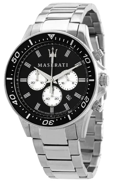  Shop Authentic Maserati SFIDA Chronograph Black Dial Silver Steel Strap Watch For Men - R8873640004 - Luxxuri