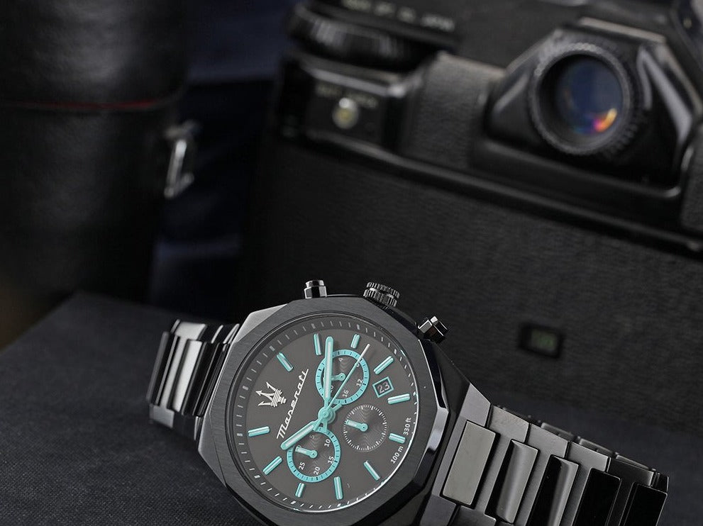 Shop Authentic Maserati STILE Aqua Edition Black Dial Chronograph Watch For Men - R8873644001 - Luxxuri