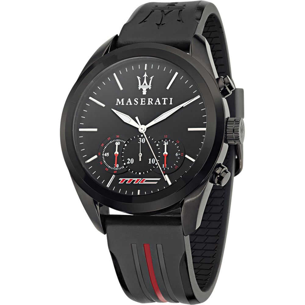  Shop Authentic Maserati Traguardo Chronograph Black Dial Black Rubber Strap Watch For Men - R8871612004 - Luxxuri