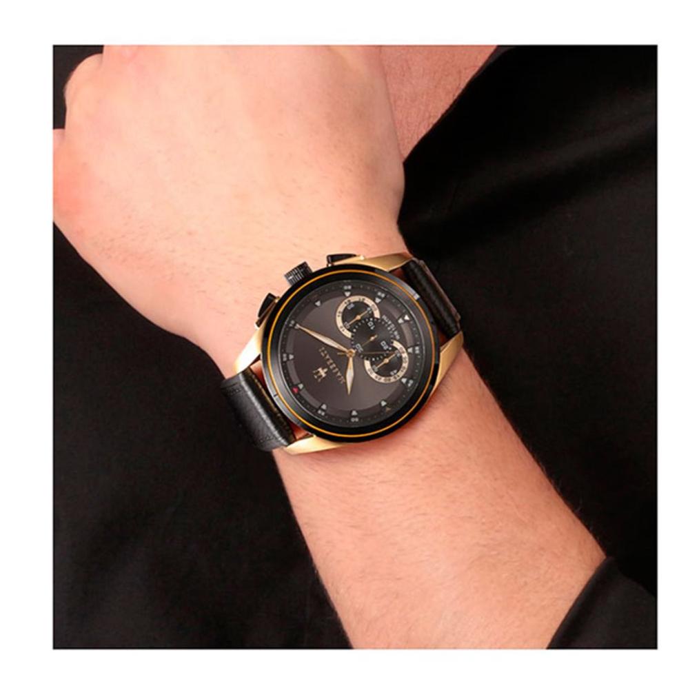  Shop Authentic Maserati Traguardo Chronograph Black Dial Black Leather Strap Watch For Men - R8871612033 - Luxxuri