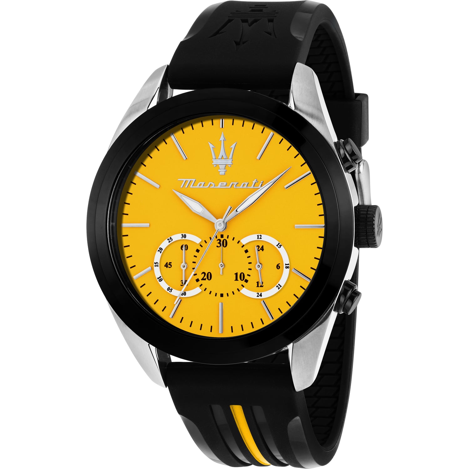  Shop Authentic Maserati Traguardo Chronograph Yellow Dial Black Silicone Strap Watch For Men - R8871612045 - Luxxuri