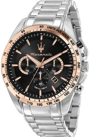  Shop Authentic Maserati Traguardo Chronograph Limited Edition Black Dial Silver Steel Strap Watch For Men - R8873612047 - Luxxuri