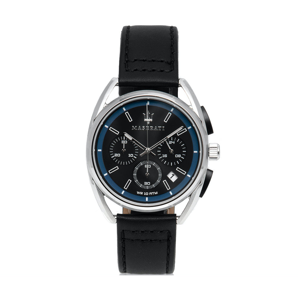  Shop Authentic Maserati Trimarano Chronograph Black Dial Black Leather Strap Watch For Men - R8871632001 - Luxxuri