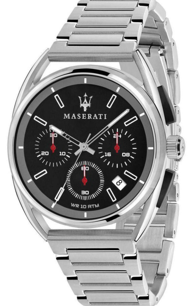  Shop Authentic Maserati Trimarano Chronograph Black Dial Silver Stainless Steel Strap Watch For Men - R8873632003 - Luxxuri
