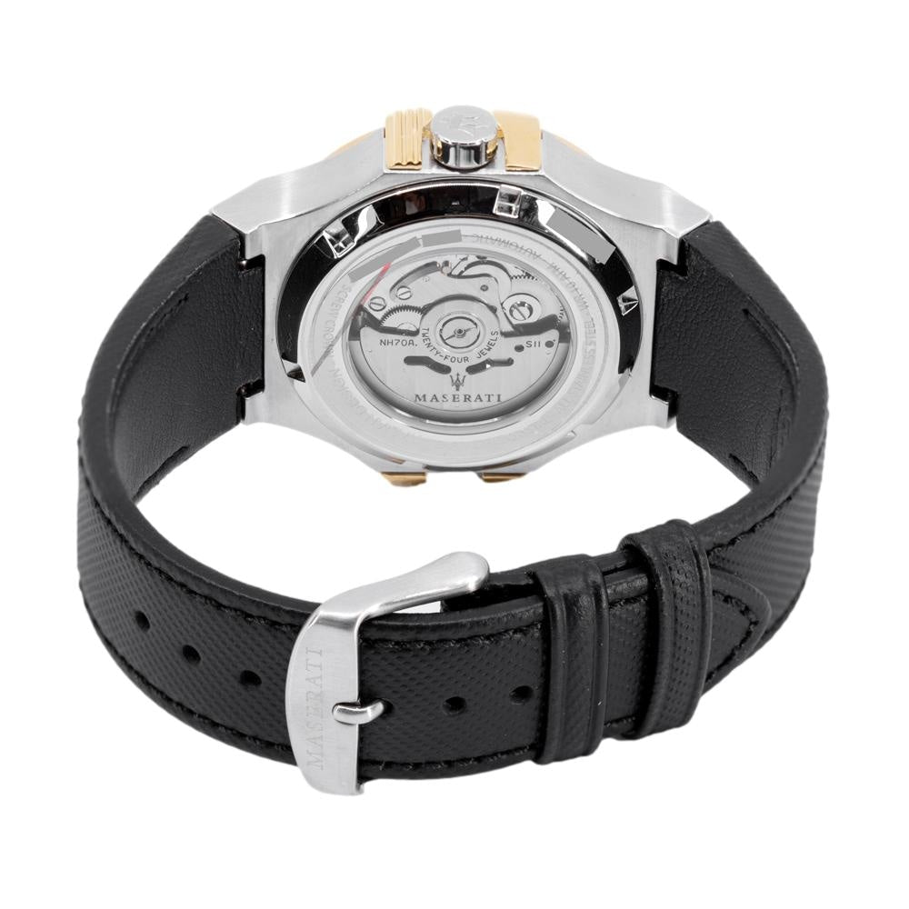  Shop Authentic Maserati Potenza Automatic Skeleton Grey Dial Black Leather Strap Watch For Men - R8821108037 - Luxxuri