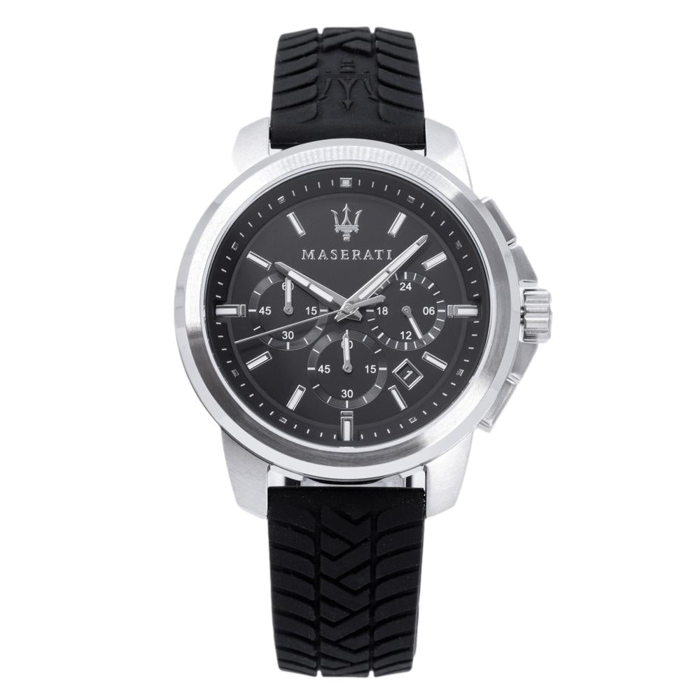  Shop Authentic Maserati Successo Chronoraph Black Dial Black Silicon Strap Watch For Men - R8871621014 - Luxxuri
