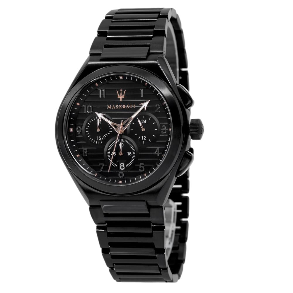  Shop Authentic Maserati Triconic Quartz Black Dial Black Steel Strap Watch For Men - R8873639003 - Luxxuri