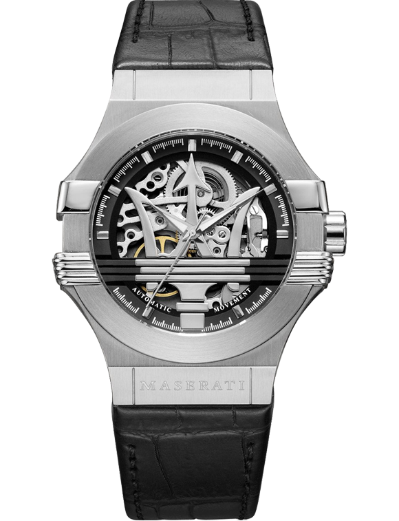  Shop Authentic Maserati Potenza Automatic Black Dial Black Leather Strap Watch For Men - R8821108001 - Luxxuri