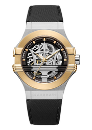  Shop Authentic Maserati Potenza Automatic Skeleton Dial Black Leather Strap Watch For Men - R8821108011 - Luxxuri