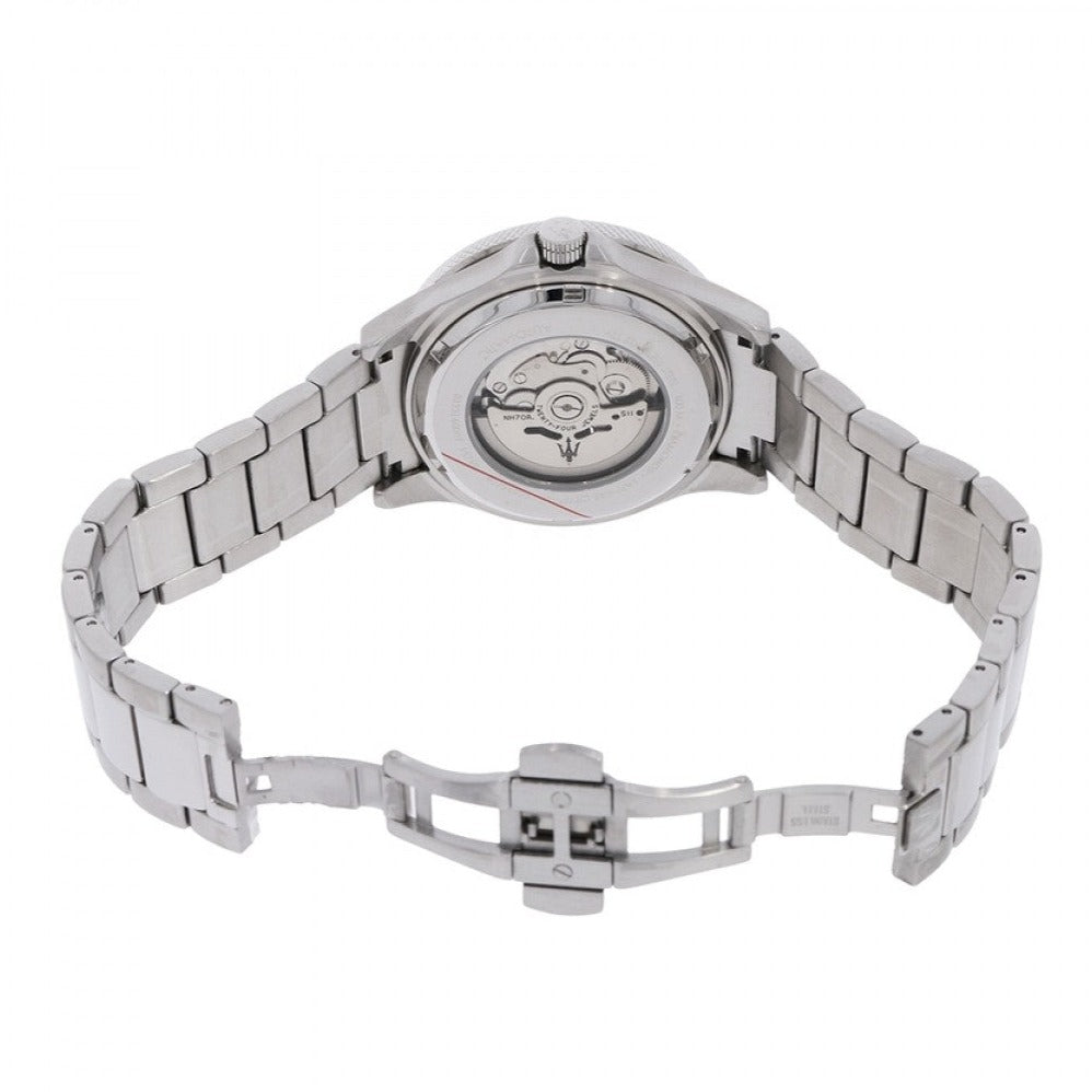  Shop Authentic Maserati SFIDA Automatic Skeleton Blue Dial Silver Steel Strap Watch For Men - R8823140007 - Luxxuri