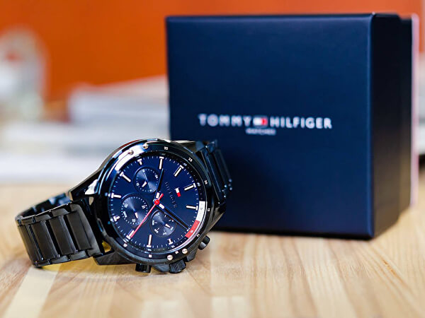  Shop Authentic Tommy Hilfiger Mason Blue Dial Blue Steel Strap Watch for Men - 1791789 - Luxxuri