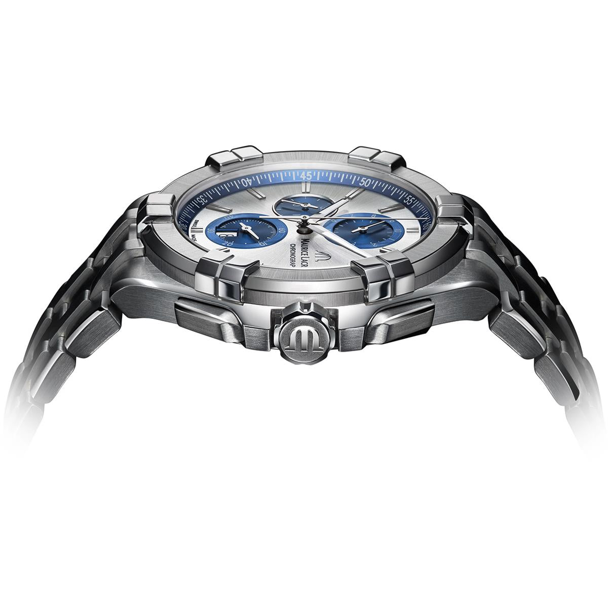  Shop Authentic Maurice Lacroix Aikon Chronograph Silver Dial Silver Steel Strap Watch for Men - AI1018-SS002-131-1 - Luxxuri