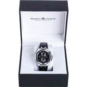  Shop Authentic Maurice Lacroix Aikon Chronograph Black Dial Black Leather Strap Watch for Men - AI1018-SS001-330-1 - Luxxuri