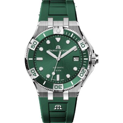 Shop Authentic Maurice Lacroix Aikon Venturer Green Dial Green Rubber Strap Watch for Men - AI6057-SSL50-630-5 - Luxxuri