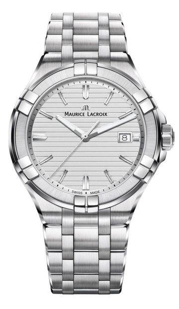  Shop Authentic Maurice Lacroix Aikon Date White Dial Silver Steel Strap Watch for Men - AI1008-SS002-131-1 - Luxxuri
