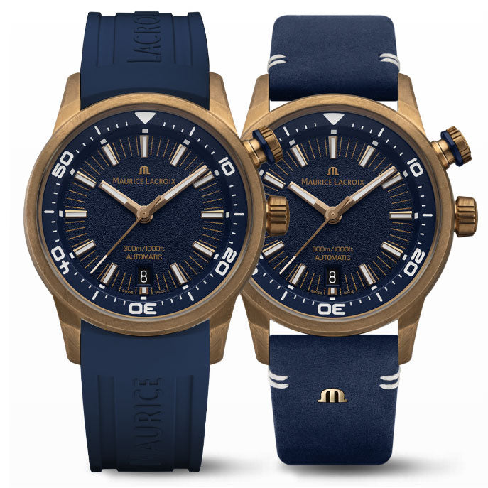  Shop Authentic Maurice Lacroix Pontos Divers Limited Edition Blue Dial Blue Leather Strap Watch For Men - PT6248-BRZ0B-430-4 - Luxxuri