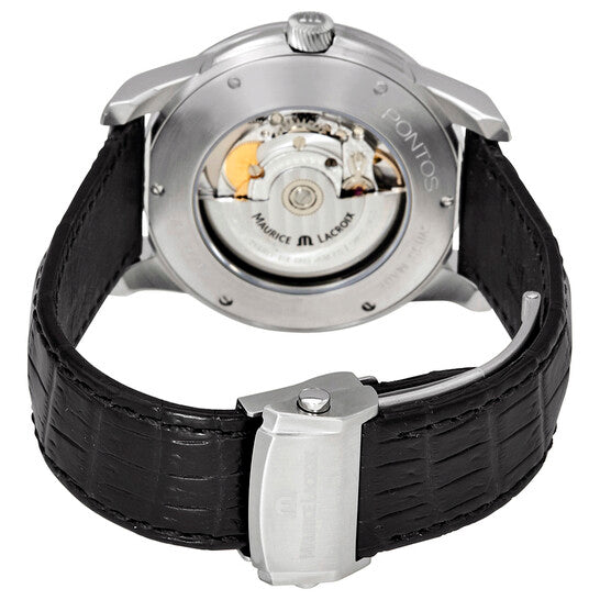  Shop Authentic Maurice Lacroix Pontos Date Automatic Black Dial Black Leather Strap Watch For Men - PT6148-SS001-330 - Luxxuri
