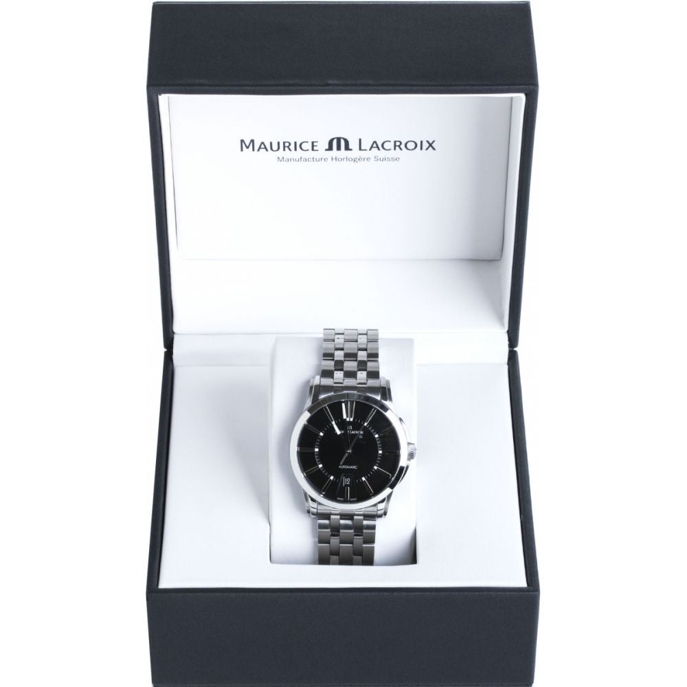  Shop Authentic Maurice Lacroix Pontos Date Automatic Black Dial Silver Steel Strap Watch For Men - PT6148-SS002-330 - Luxxuri
