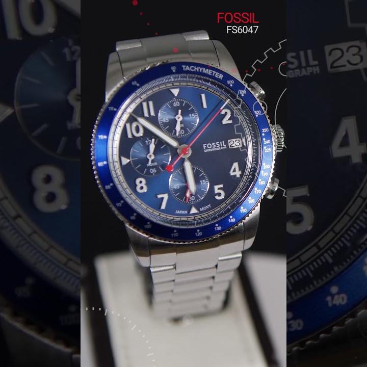  Shop Authentic Fossil Sport Tourer Chronograph Blue Dial Silver Steel Strap Watch for Men - FS6047 - Luxxuri