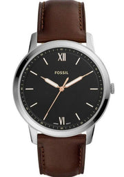  Shop Authentic Fossil The Minimalist 3H Black Dial Brown Leather Strap Watch for Men - FS5464 - Luxxuri