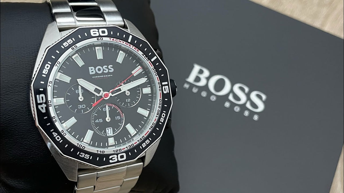  Shop Authentic Hugo Boss Energy Chronograph Black Dial Silver Steel Strap Watch For Men - 1513971 - Luxxuri