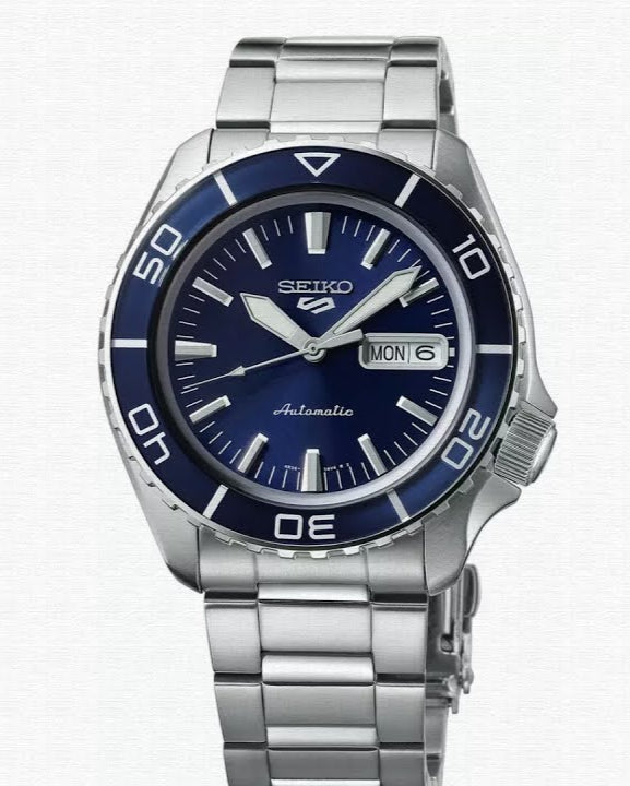  Shop Authentic Seiko 5 Sports Automatic Blue Dial Silver Steel Strap Watch for Men - SRPK97K1 - Luxxuri