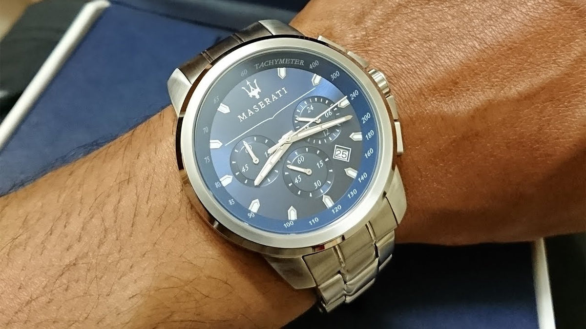  Shop Authentic Maserati Successo Chronograph Blue Dial Silver Steel Strap Watch For Men - R8873621002 - Luxxuri