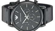  Shop Authentic Emporio Armani Dress Chronograph Black Dial Black Leather Strap Watch For Men - AR1918 - Luxxuri