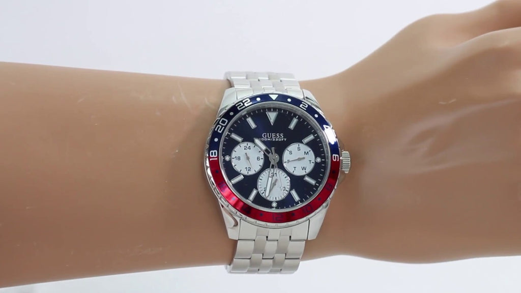  Shop Authentic Guess Odyssey Multifunction Blue Dial Silver Steel Strap Watch For Men - W1107G2 - Luxxuri