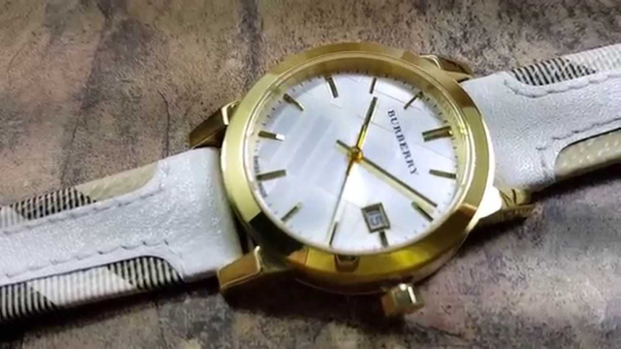  Shop Authentic Burberry The City White Dial White Leather Strap Watch for Women - BU9110 - Luxxuri