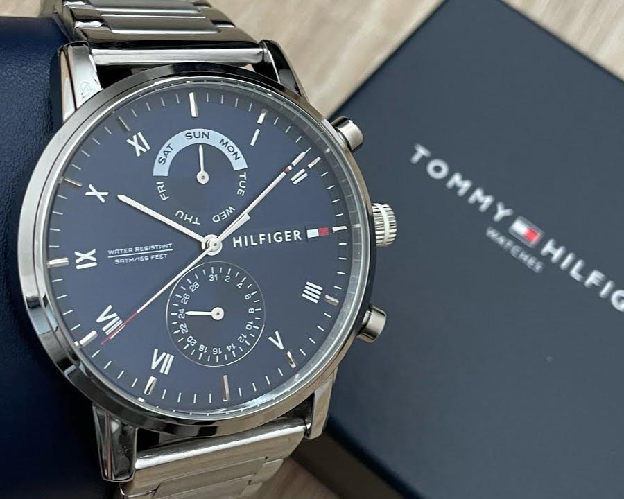  Shop Authentic Tommy Hilfiger Weston Chronograph Blue Dial Silver Mesh Bracelet Watch For Men - 1710504 - Luxxuri