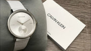  Shop Authentic Calvin Klein Accent Silver Dial White Leather Strap Watch for Women - K2Y231K6 - Luxxuri