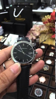  Shop Authentic Burberry The City Black Dial Black Leather Strap Watch for Men - BU9009 - Luxxuri
