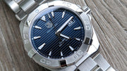 Tag Heuer Aquaracer Automatic 41mm Blue Dial Silver Steel Strap Watch for Men - WAY2112.BA0928