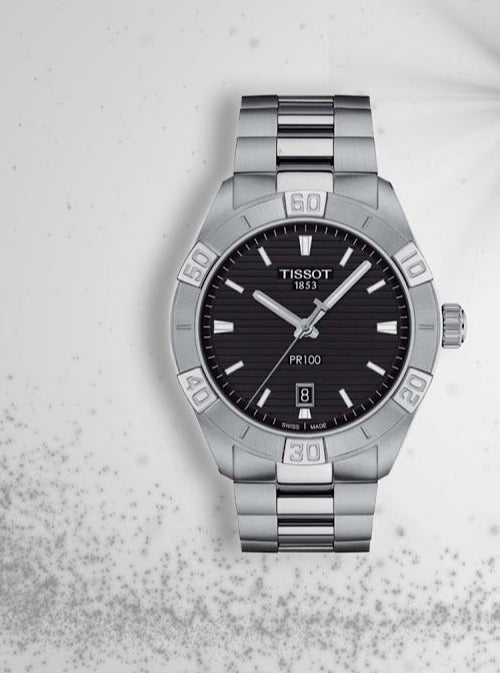  Shop Authentic Tissot PR 100 Sport Quartz Black Dial Silver Steel Strap Watch For Men - T101.610.11.051.00 - Luxxuri
