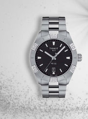  Shop Authentic Tissot PR 100 Sport Quartz Black Dial Silver Steel Strap Watch For Men - T101.610.11.051.00 - Luxxuri